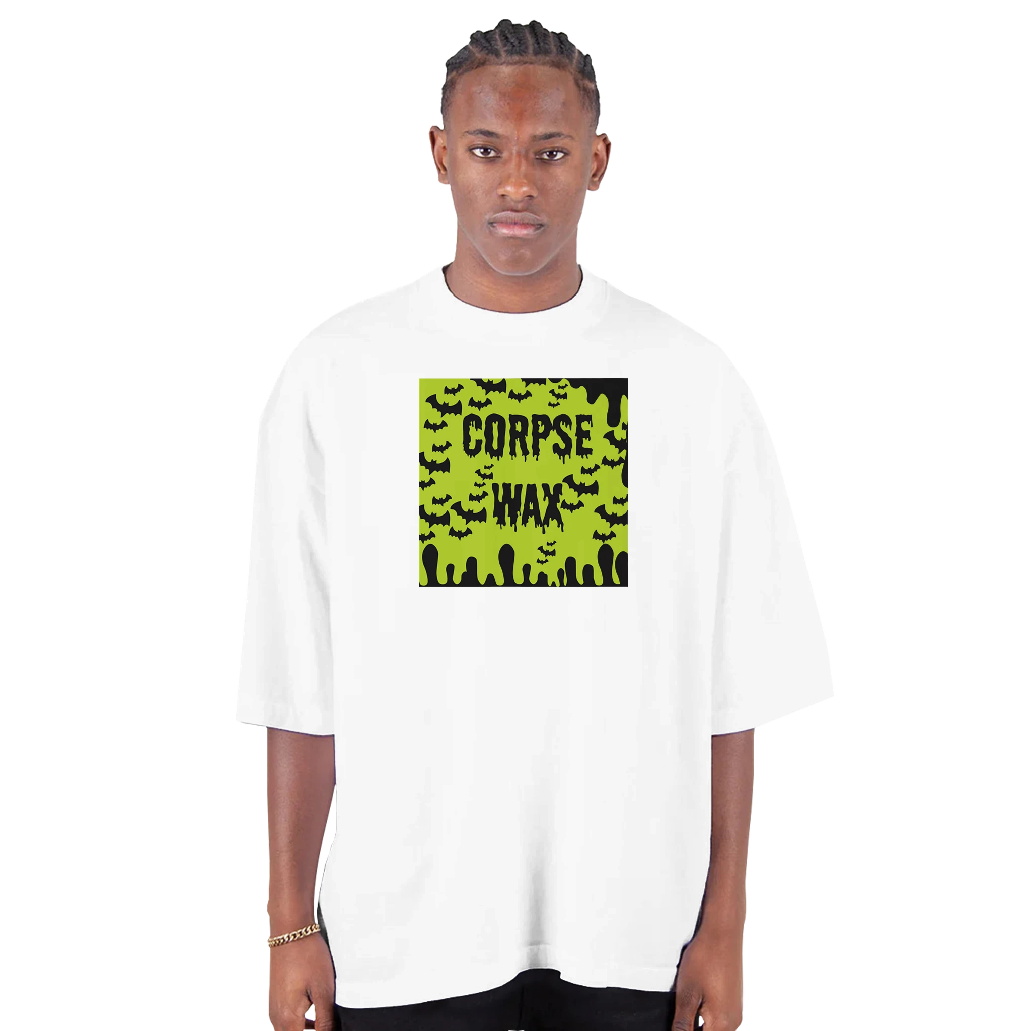 Men's Oversized Drop-Shoulder Crewneck T-Shirt | Shaka Wear SHGDD White